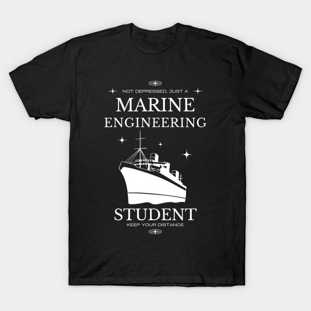 Marine Engineering - Black Version - Engineers T-Shirt by Millusti